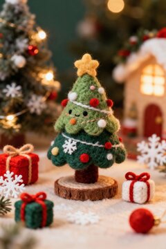 Decorating a Festive Christmas Tree