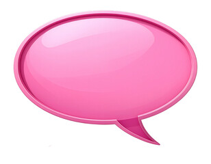 Pink speech bubble isolated on white background