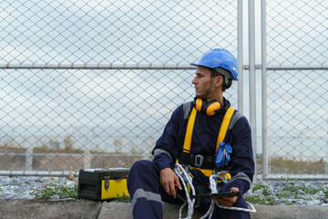 Electrical engineers are checking the operation and power distribution systems within the...