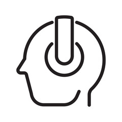 Power Button Head Icon &ndash; Human Profile On Off Symbol