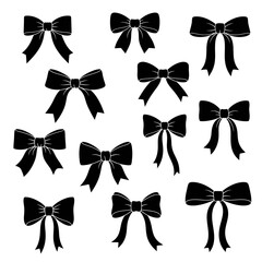 Elegant Bow Collection - A Set of Decorative Ribbon Accents.