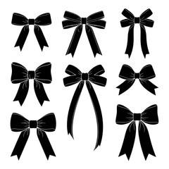 Elegant Bow Collection - A Set of Decorative Ribbon Designs.