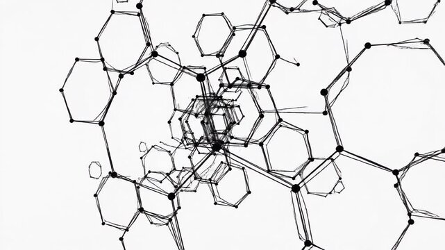 Abstract geometric network structure connected molecule science technology concept