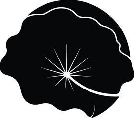 Silhouette Stylized Lotus Water Lily Leaf Plant Aquatic Flora Vector Illustration