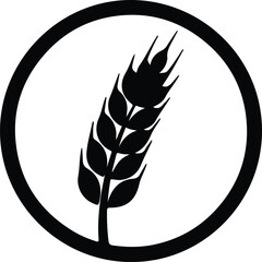 Silhouette Wheat Grain Ear Crop Agriculture Farming Food Symbol Vector Illustration