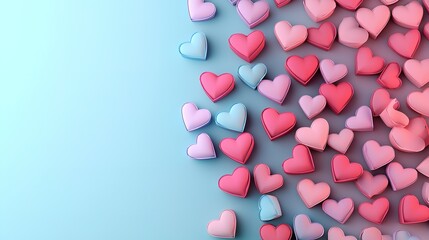 Soft gradient hearts clean love concept digital background colorful chaos aesthetic viewpoint