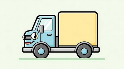 Fototapeta premium Cartoon Delivery Truck Illustration with Cargo.