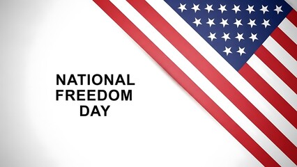 National Freedom Day with American flag on white background
