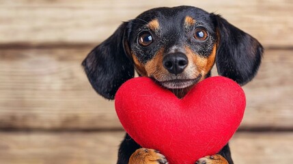 Valentine’s day pet celebration home heartwarming photo cozy atmosphere close-up love for pets