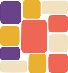 Colorful rounded rectangle shapes abstract vector illustration isolated on white background for modern graphic and layout design
