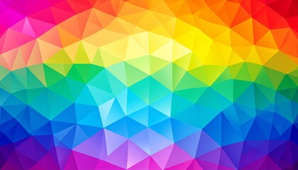 Obraz premium Abstract geometric background with a vibrant rainbow color gradient pattern.