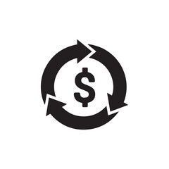 Automatic bill payment or revenue cycle management flat vector icon for apps and websites
