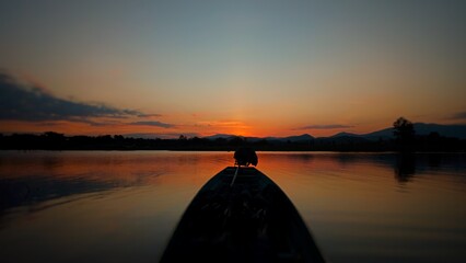 sunset on the lake