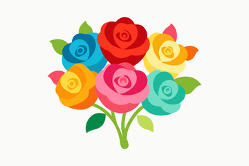 bouquet of colorful roses