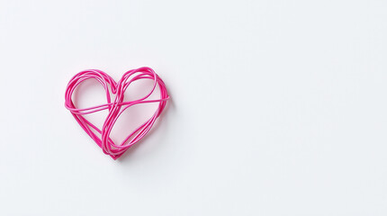 pink heart with ribbon