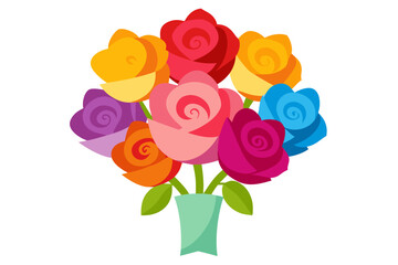 bouquet of colorful roses