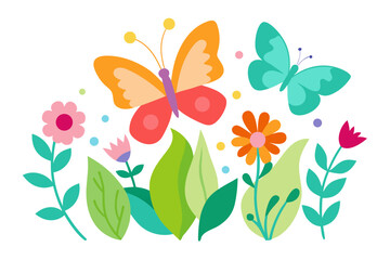 floral background with butterflies