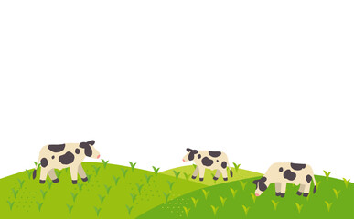 草原と牛のフレーム