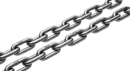 Obraz premium Two Metal Chains Interlinked steel connection