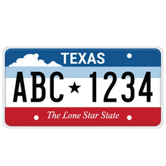 Texas License Plate Featuring The Lone Star State Slogan.