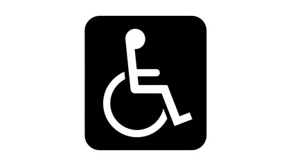 Wheelchair Access Disability Symbol on Isolated White Background