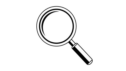 Classic Magnifying Glass Tool on Isolated White Background