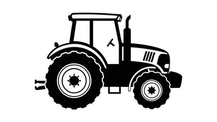 Obraz premium Heavy-Duty Agricultural Tractor for Farming and Rural Work, isolated white background