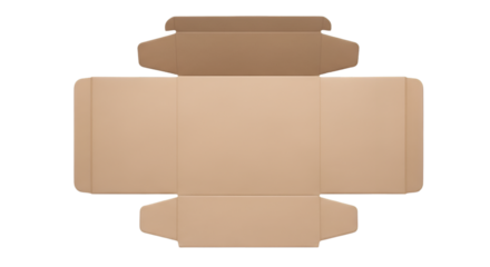 Unfolded Cardboard Box Template on Black Background