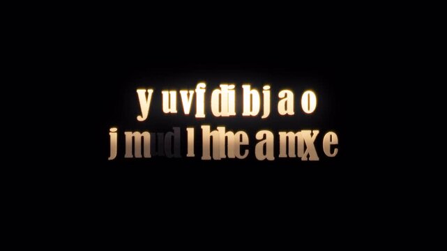 4K 3D Artificial Intelligence gold glitch text with effect animation on black abstract background. Isolated using QuickTime Alpha Channel ProRes 4444