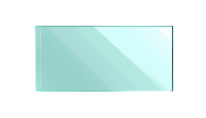 A flat rectangular shape with a transparent, gradient-filled interior and a dark border against a black background