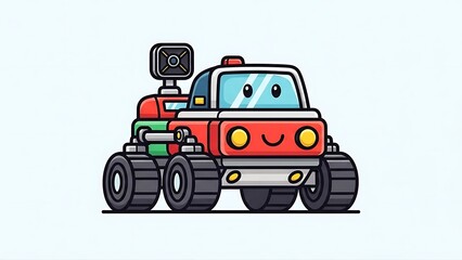 Cartoon Monster Truck Illustration Vehicle.