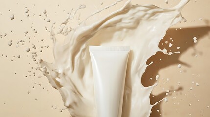 Smooth cream tube with splash effect