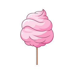 Whimsical Pink Cotton Candy Delight on a Stick.