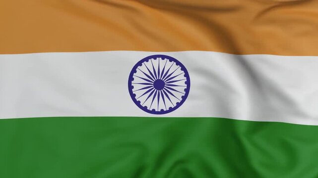 India Flag Waving in 4K - Realistic 3D Indian Tricolour Animation with Ashoka Chakra Symbol