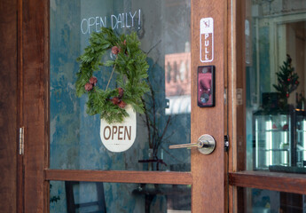 open sign outside a restaurant, store, office or other