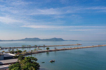 Blue sky color with clouds background photo