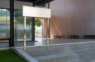 Sign and copyspace inside a restaurant, store, office