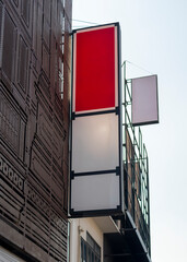 Sign and copyspace inside a restaurant, store, office
