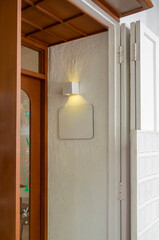 Sign and copyspace inside a restaurant, store, office