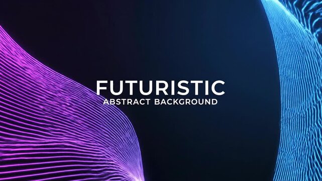 Abstract futuristic digital wave forms glowing neon light background
