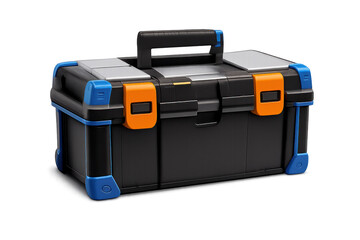 Fototapeta premium Plastic toolbox displaying equipment storage and organization for diy projects and professional maintenance
