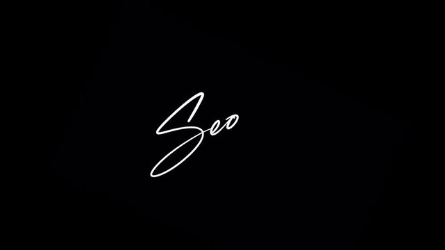 Seoul handwritten city name lettering animation in signature style with elegant cursive script and smooth stroke animation