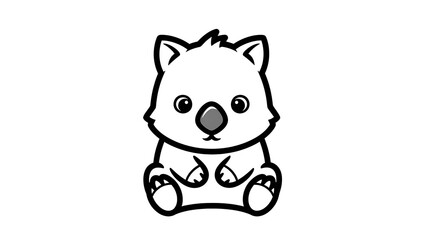 Obraz premium Adorable Cartoon Koala Sitting Illustration.