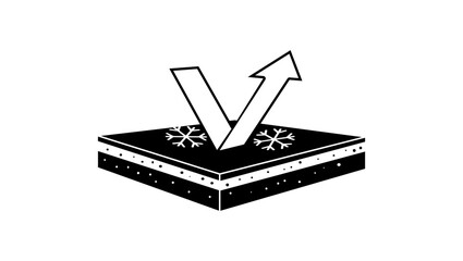 The fabric or material retains heat, black isolated silhouette