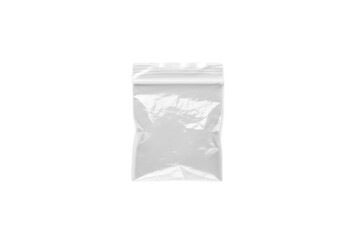Naklejka premium A single plastic bag with a zip closure centered on a plain surface minimalistic design