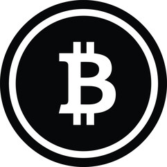 Bitcoin Cryptocurrency Coin Symbol Inside Circle Minimal Flat Vector Illustration for Blockchain, Finance, Trading, and Digital Money Design