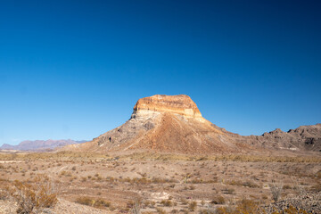 Fototapeta premium Side View Of Castalon Peak In Big Bend