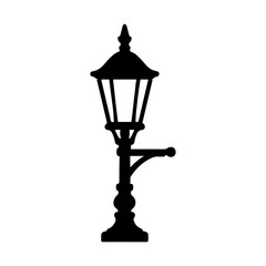 Obraz premium Vintage street lamp icon for urban landscape and outdoor garden street lighting