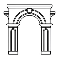 Structural Arch Outline Vector Icon for Classical and Modern Architecture