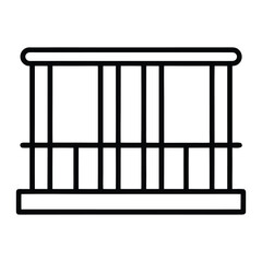 Building Balcony Outline Icon - Residential Architecture Exterior Vector Design